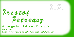 kristof petreasz business card